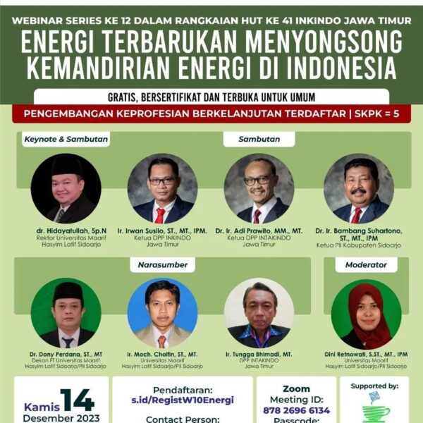 WEBINAR ENERGI TERBARUKAN MENYONGSONG KEMANDIRIAN ENERGI DI INDONESIA